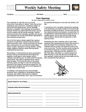 printable safety toolbox topics pdf